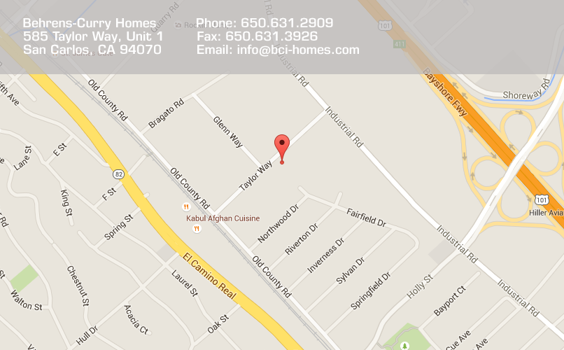 Google Map of 585 Taylor Way, Unit 1, San Carlos, CA 94070